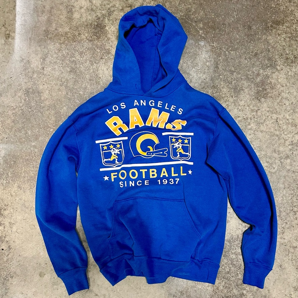 Vintage 90s Los Angeles Rams Hoodie Logo 7 NFL football Hoodie USA made